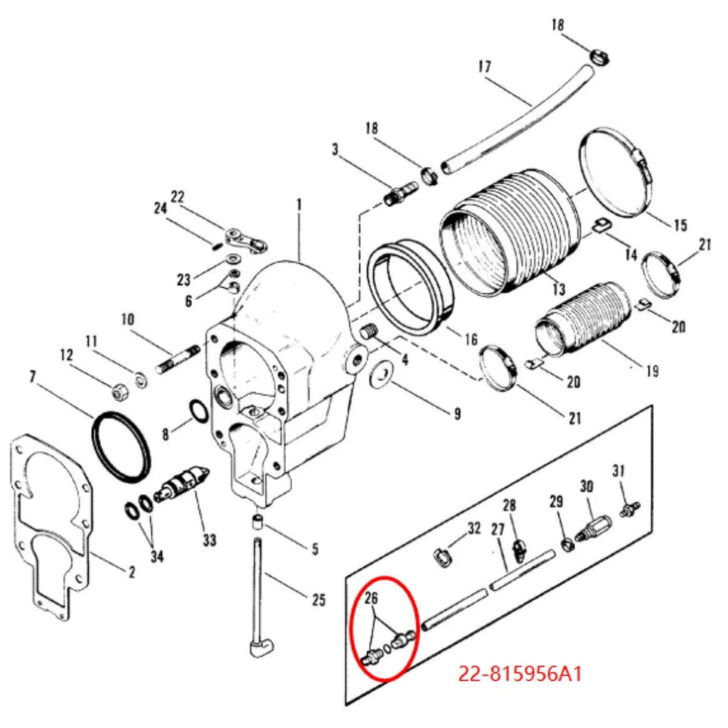 Coupling Connector Kit for MerCruiser Alpha Gen2 (22-815956A1)