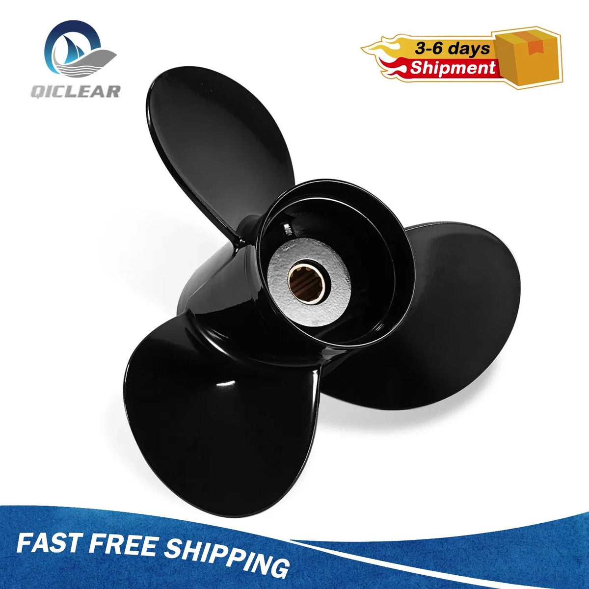 10.25 X 13 Aluminum Boat Propeller for Suzuki Engines 20-30HP 10 Spline Tooth,RH