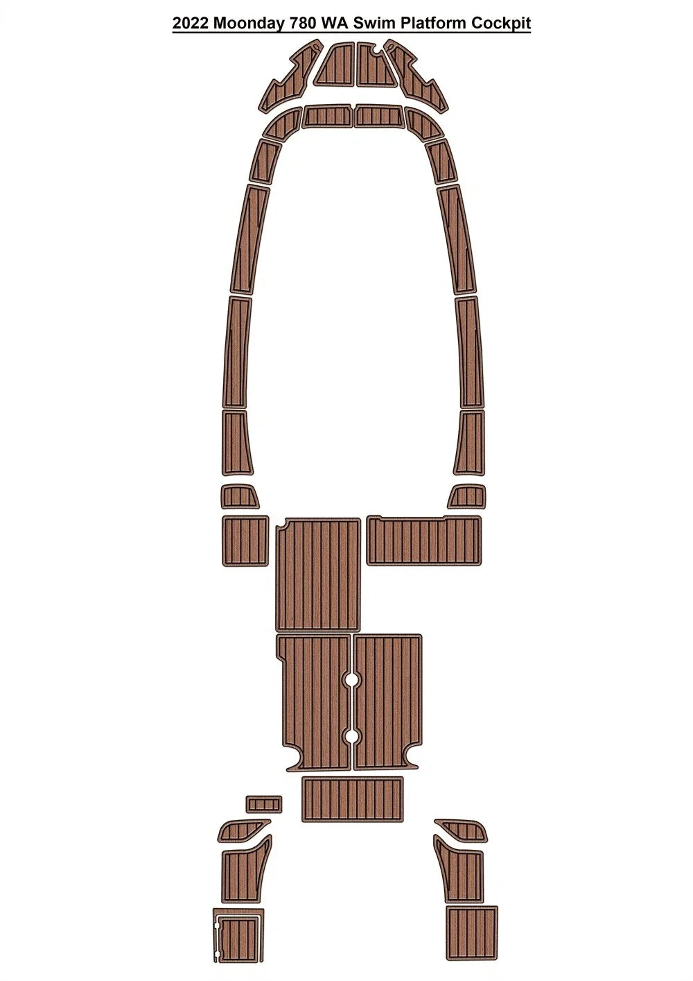 EVA Pads for Moonday 780 WA Cockpit Boat (2022) Teak Deck Faux Flooring Mat