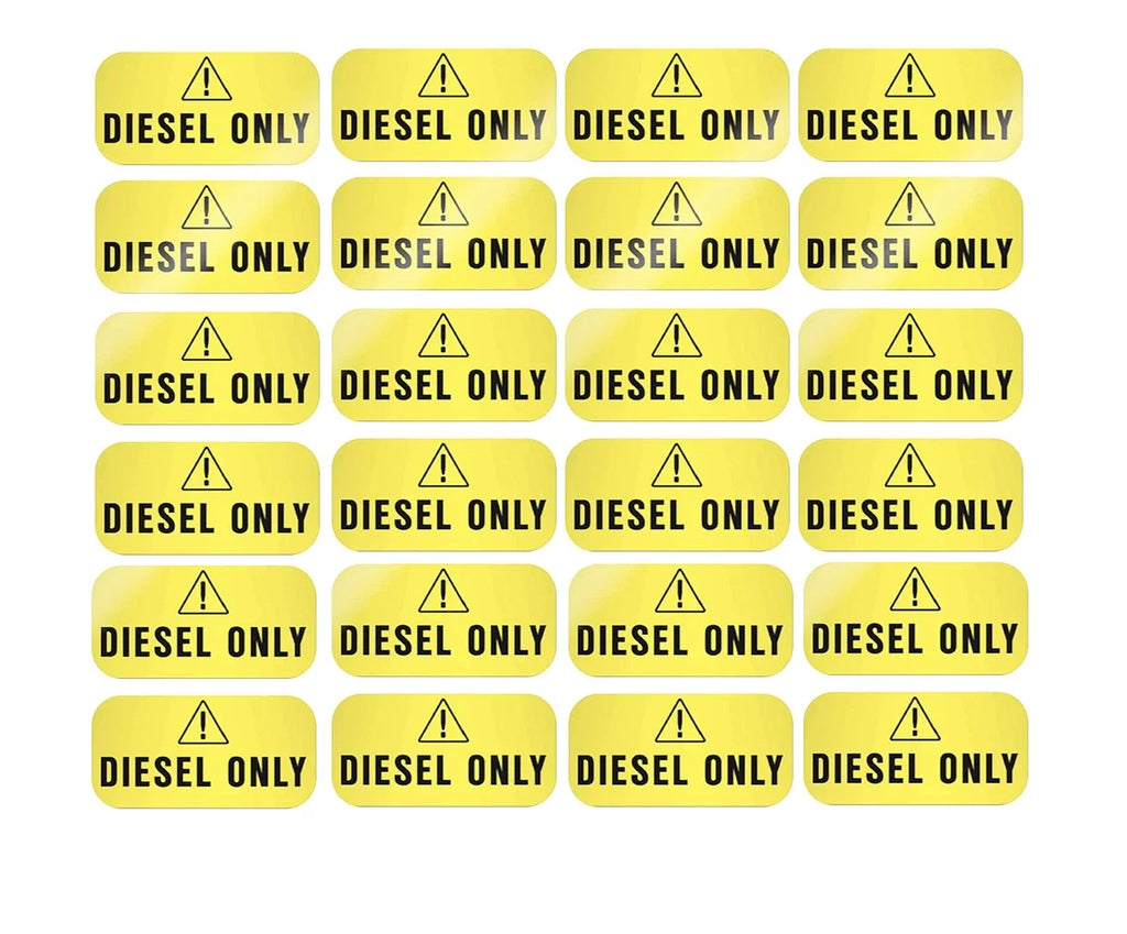 Diesel Only Sticker for Weather Proof Use (Yellow)