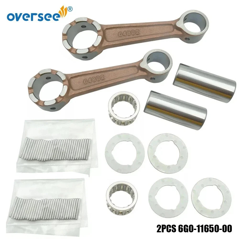 2X Connecting Rod Kit for Yamaha 2T 20HP Outboard Motor (6G0-11650, 6G0-11650-00)