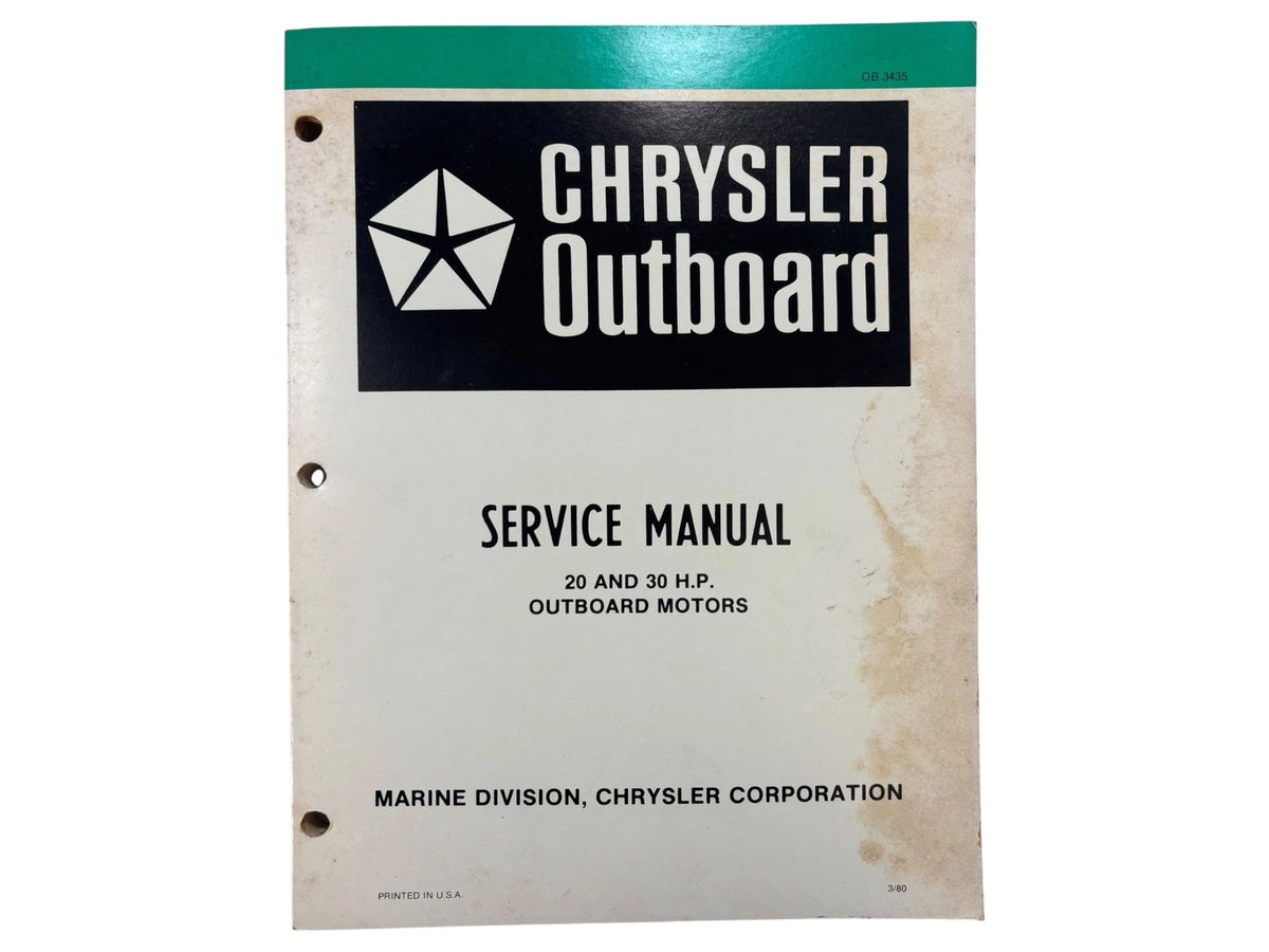 Chrysler Outboards OB3435, 20/30 HP Outboard Motors Service Manual