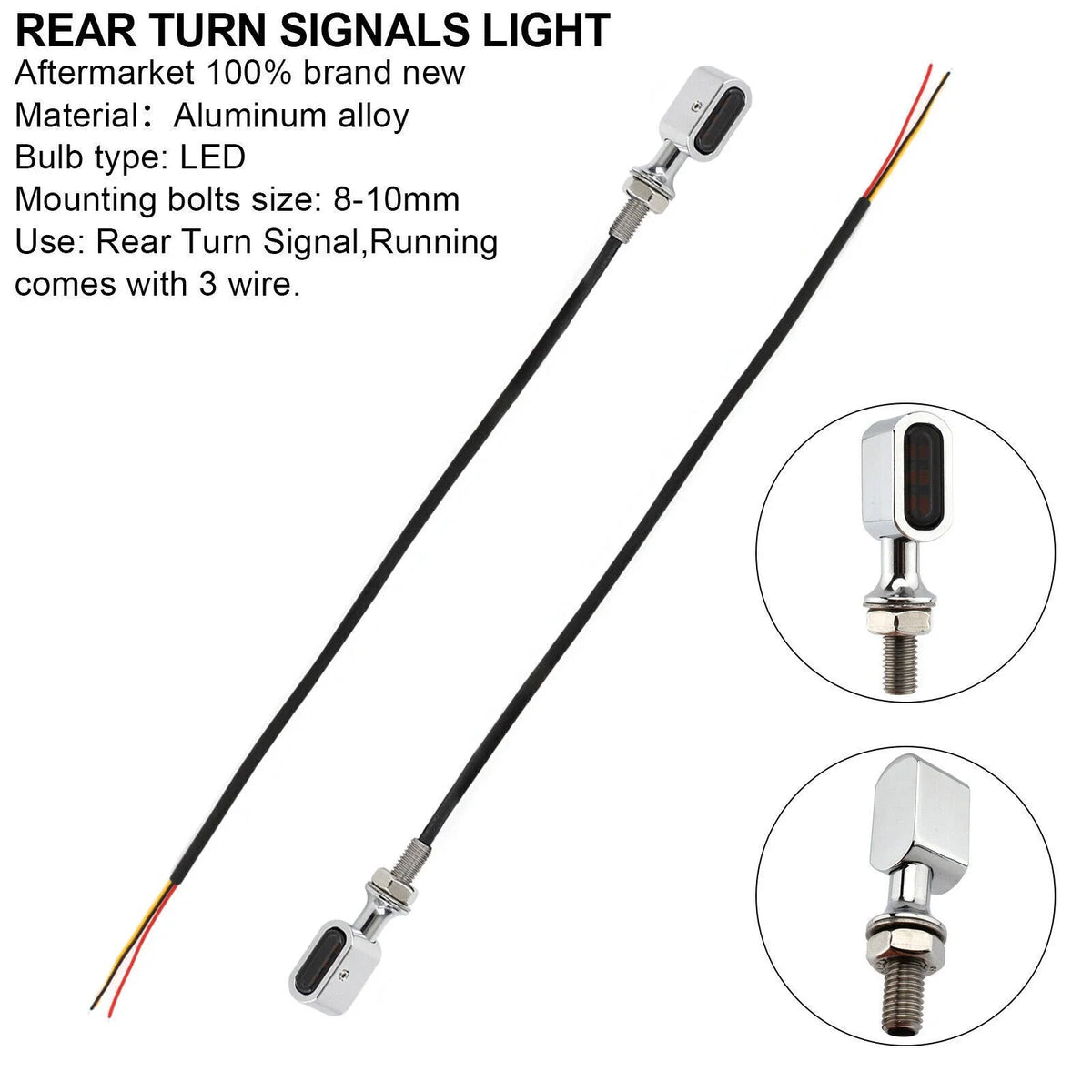 LED Rear Mini Turn Signal Indicator for Harley Sportster Touring Dyna (T9)