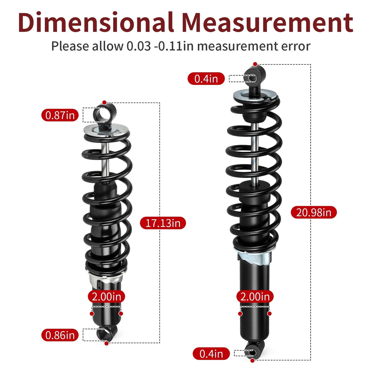 Set of 2 Front & Rear Shock Absorbers for Polaris Scrambler 850 (2013–2025) 7043463 7043464