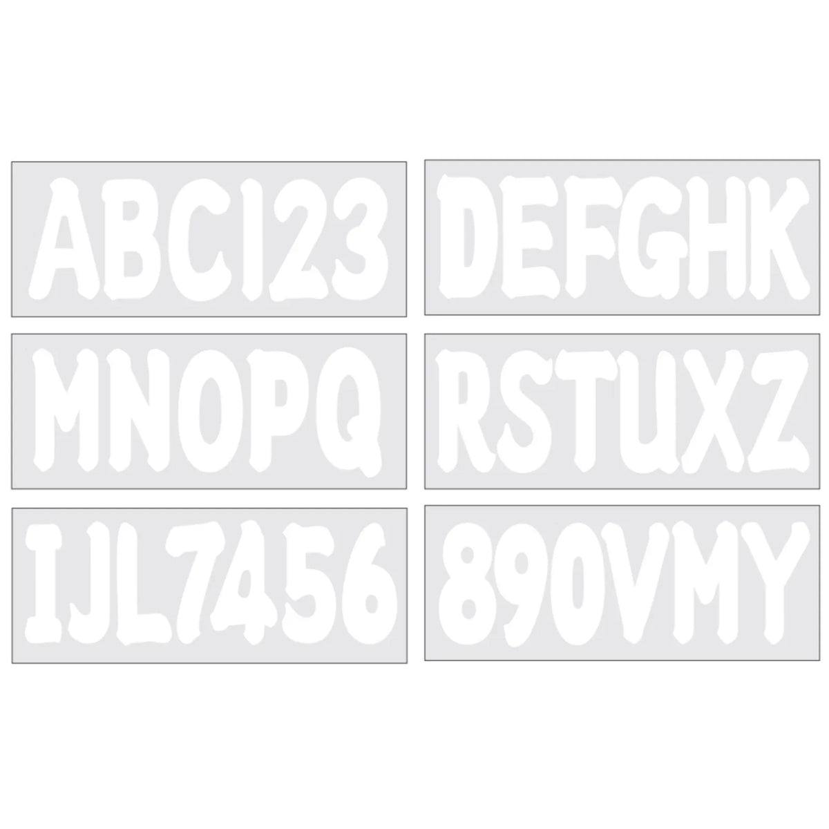 Boat Registration Sticker Decals A-Z & 0-9 Numbers