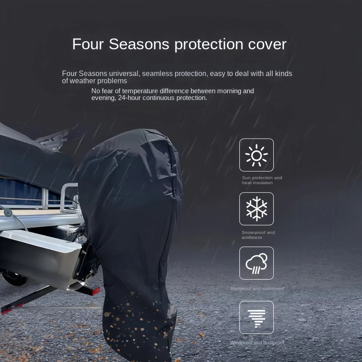 Boat Cover for Mercury 30-60 HP Outboard Motor (Waterproof)