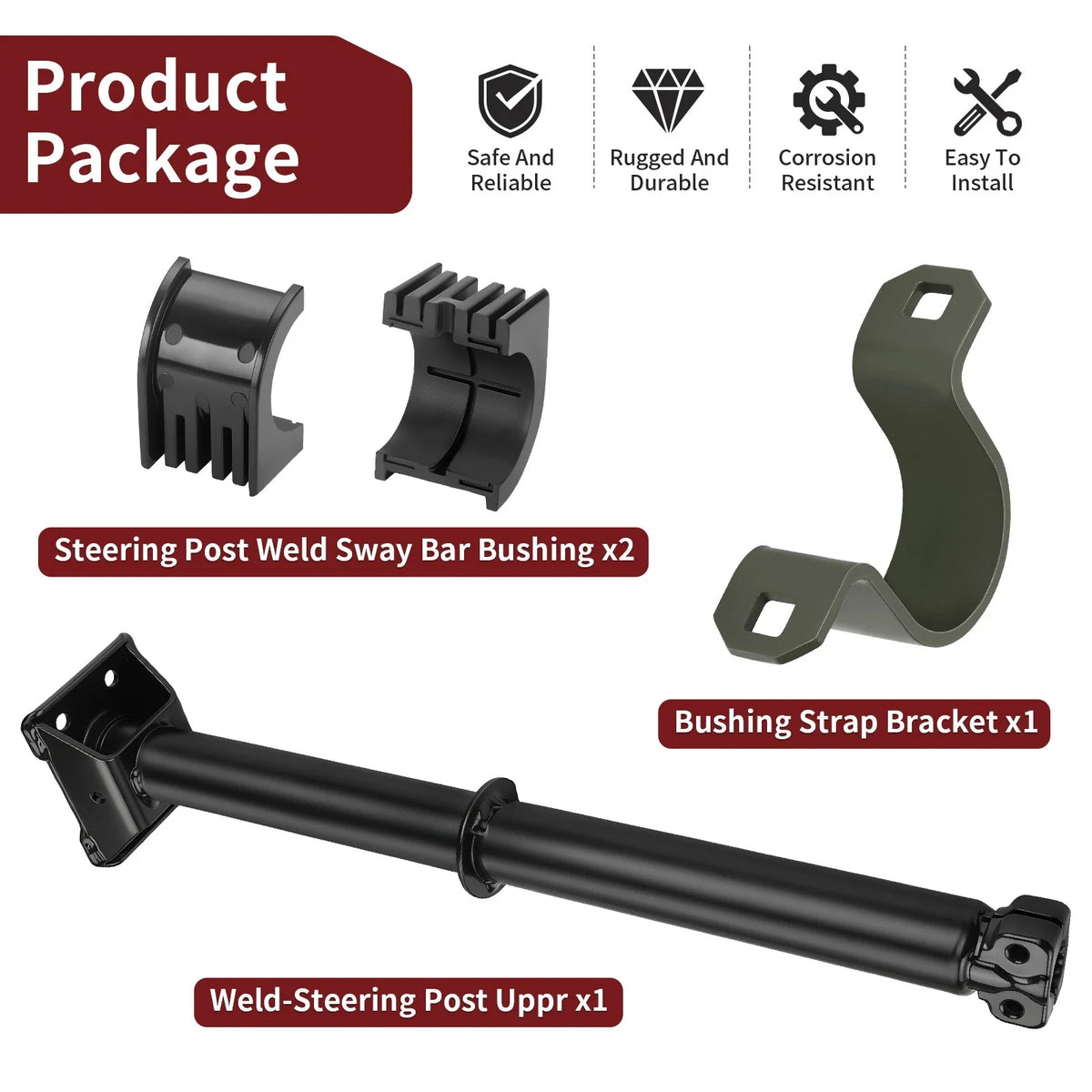 Steering Post Shaft Stem & Bushing Bracket for Polaris Sportsman (2008–2021)