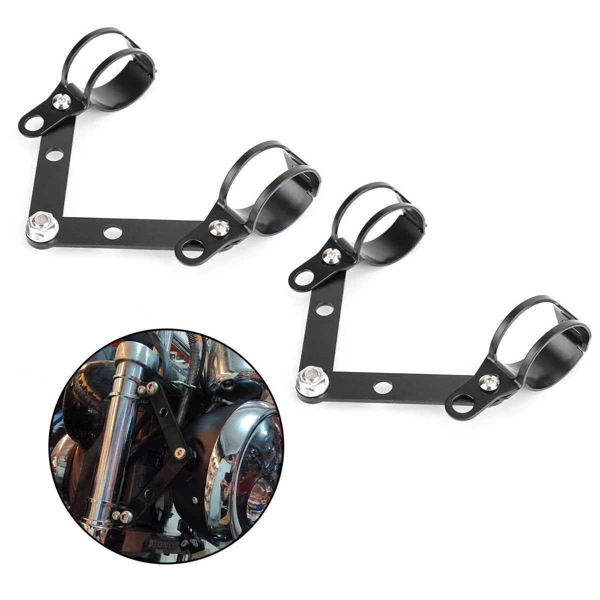 Fork Head Lamp Holder Adapter for Motorcycle (41-51mm)