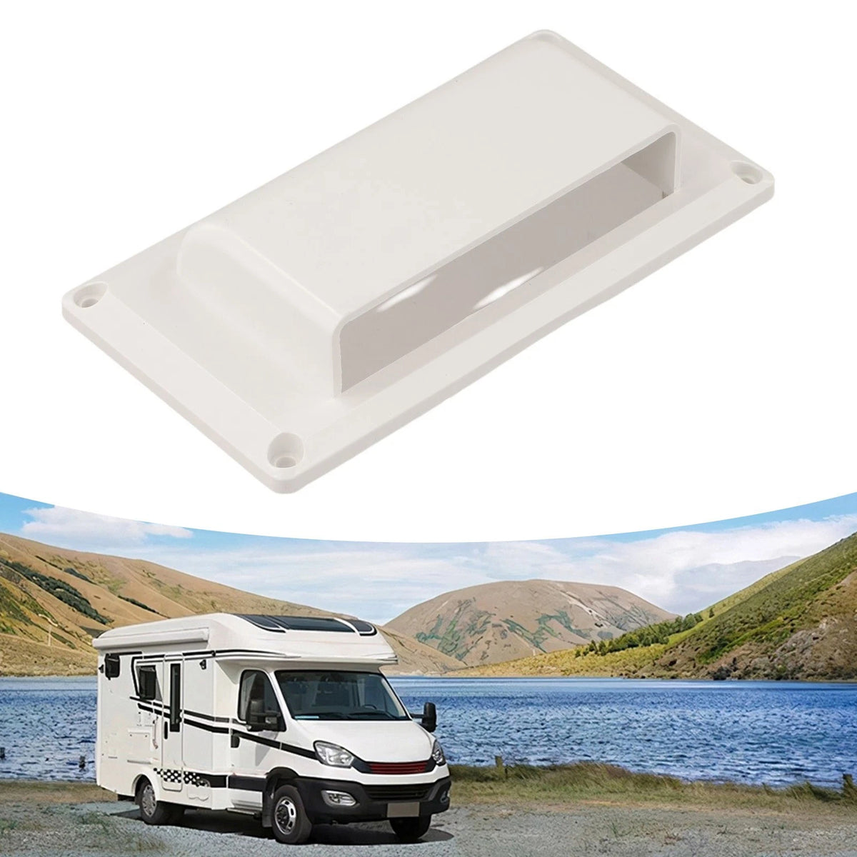 White ABS RV Side Vent Cover for Ventilation for Trailer Boat Yacht Use