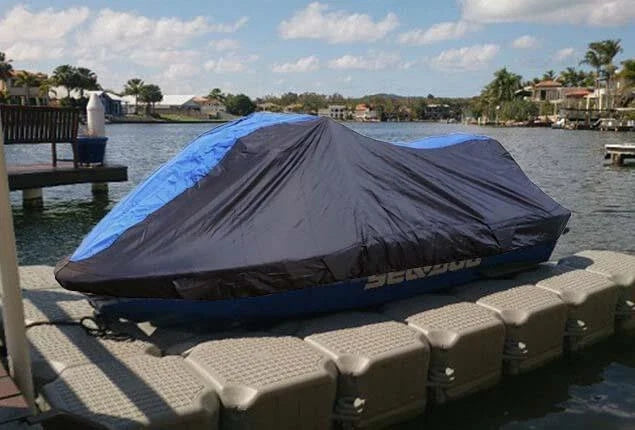 420D Black/Blue Jet Ski Cover for SeaDoo GT GTX GTI GTS (Semicustom)