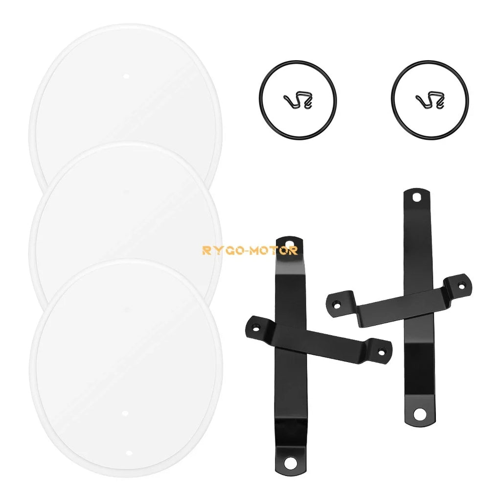 White Number Plate Kit for Honda Z50 Z50R (1979–1987) - Brackets & 3 Plates
