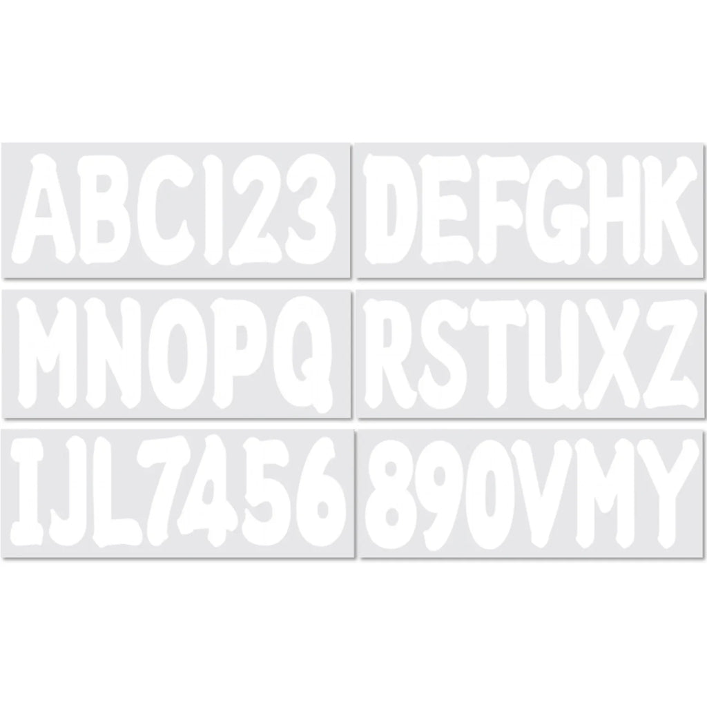 Set of 4 Boat Registration Identification Numbers Stickers A-Z & 0-9