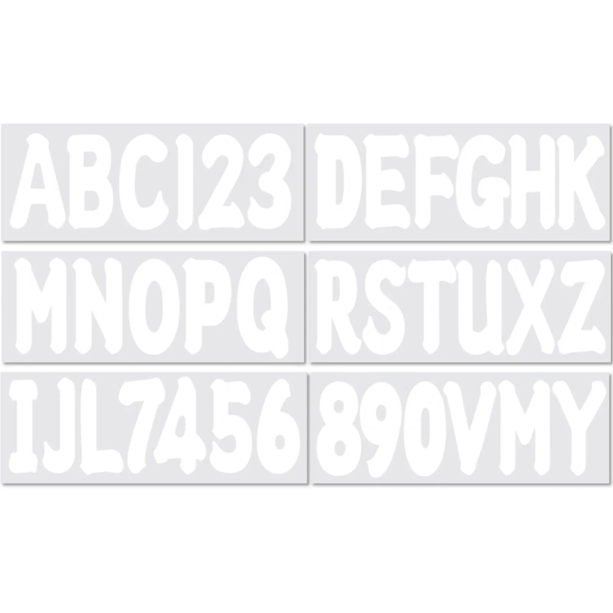 Set of 4 Boat Registration Identification Numbers Stickers A-Z & 0-9