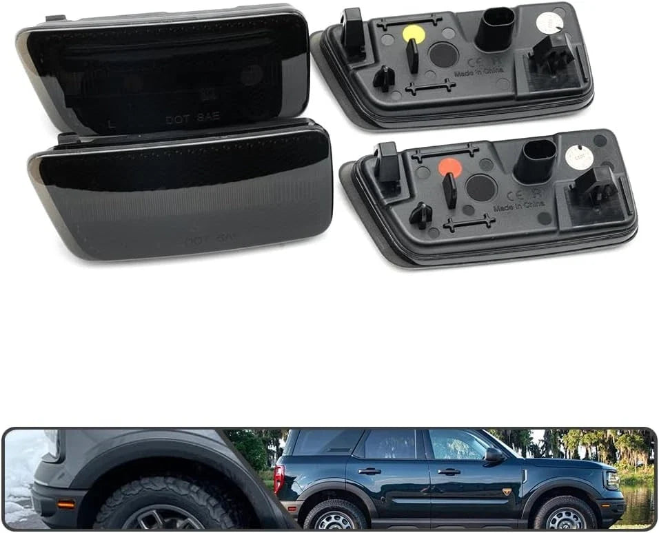 4X Smoked LED Front & Rear Bumper Side Marker Light for Ford Bronco Sport (2021–2024)