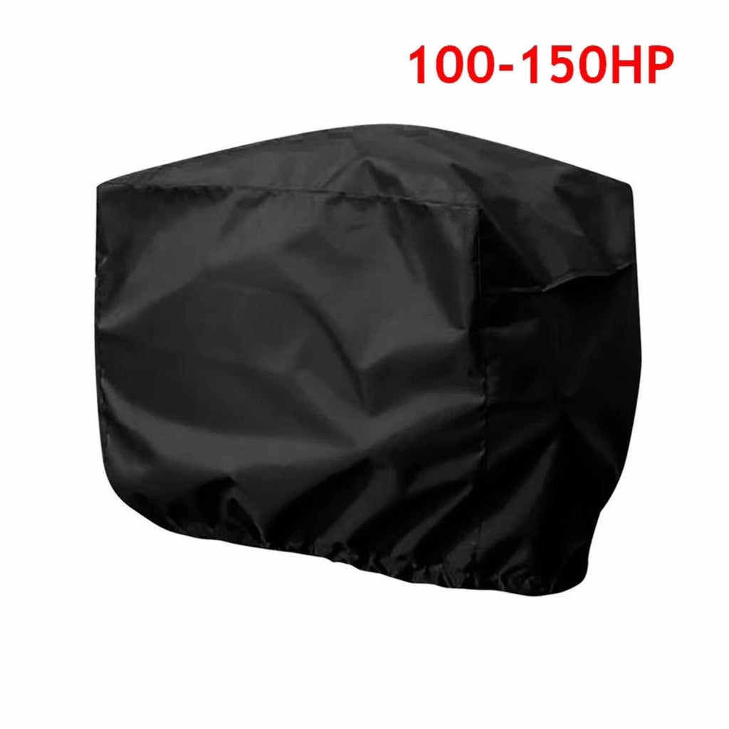 Outboard Motor Cover for 100-150 HP (Waterproof, Fade-Resistant, Black)