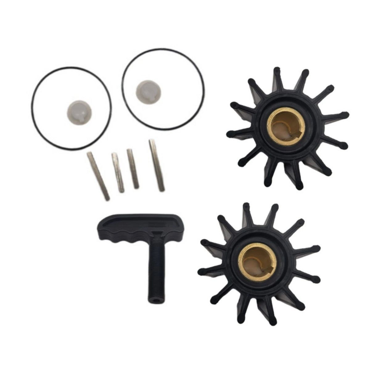 2pcs Impeller Kits with Puller Sherwood 17000K Cummins 3802444 Caterpillar 1W5664