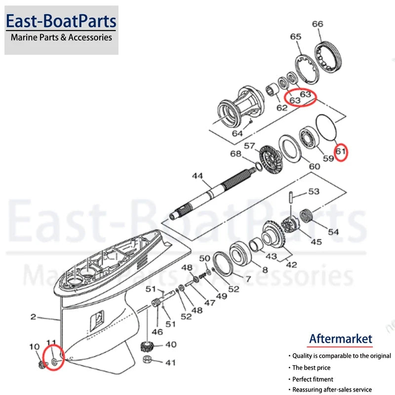 Gearcase Propeller Shaft Seal Kit for Yamaha Outboard (93210-86M39)