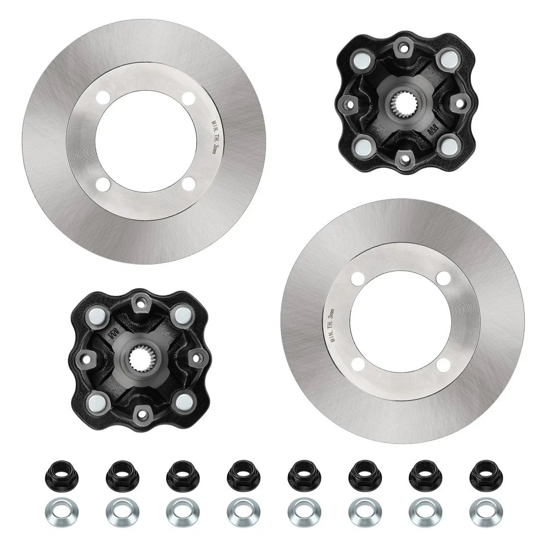 2X Front Wheel Hubs & Disc Rotors for Suzuki Eiger 400 (2002–2007)