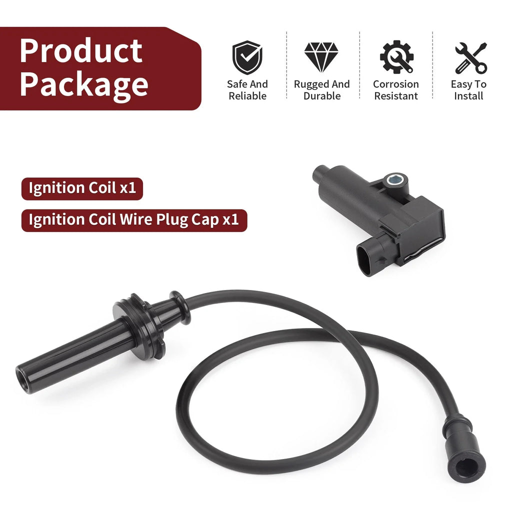 Ignition Coil & Wire Plug Cap for Hisun Massimo MSU 700 800 MSA 700 (2010–2023)