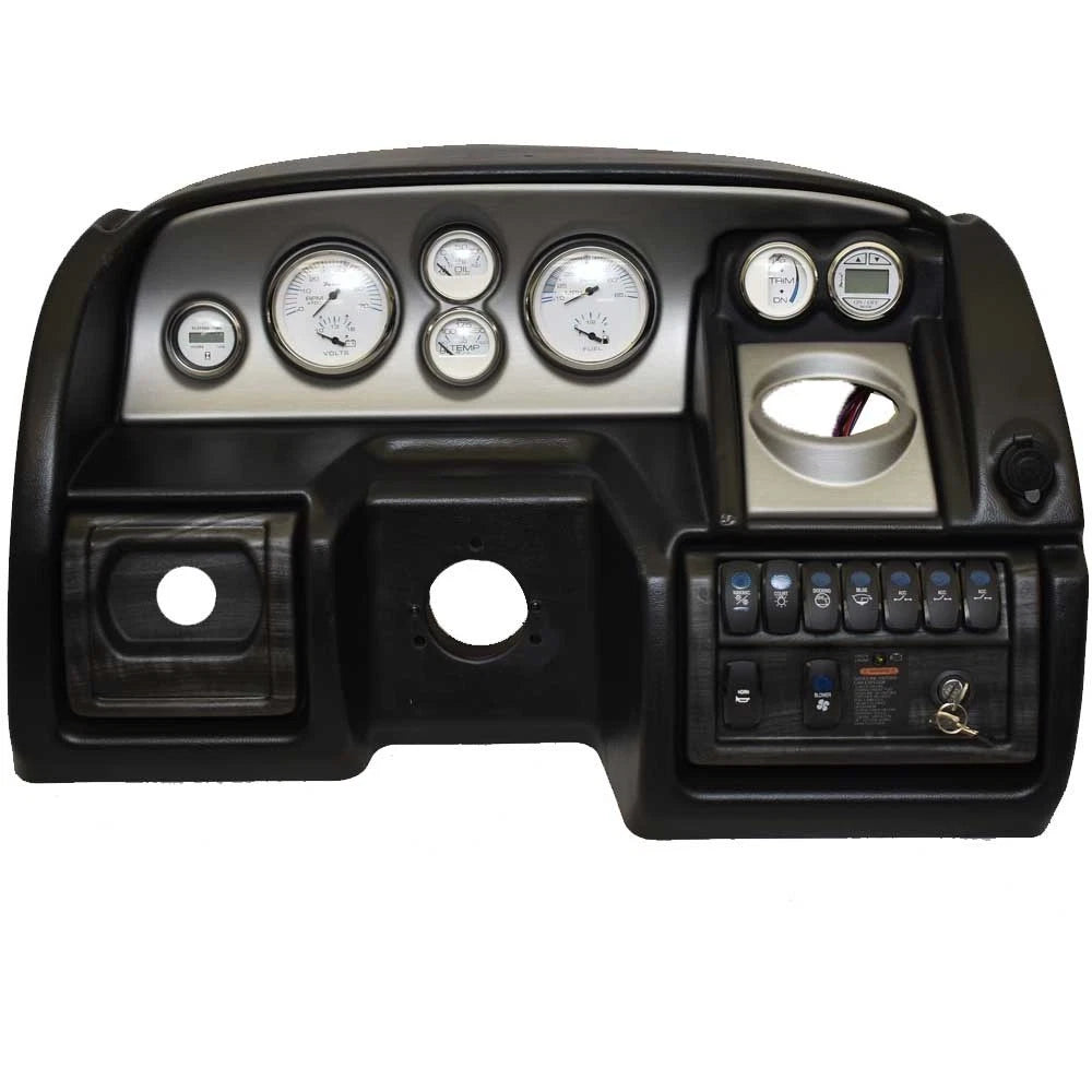2014 Bryant 210 Boat Gauge Dash Panel BR151V0249 - Black Gray Woodgrain