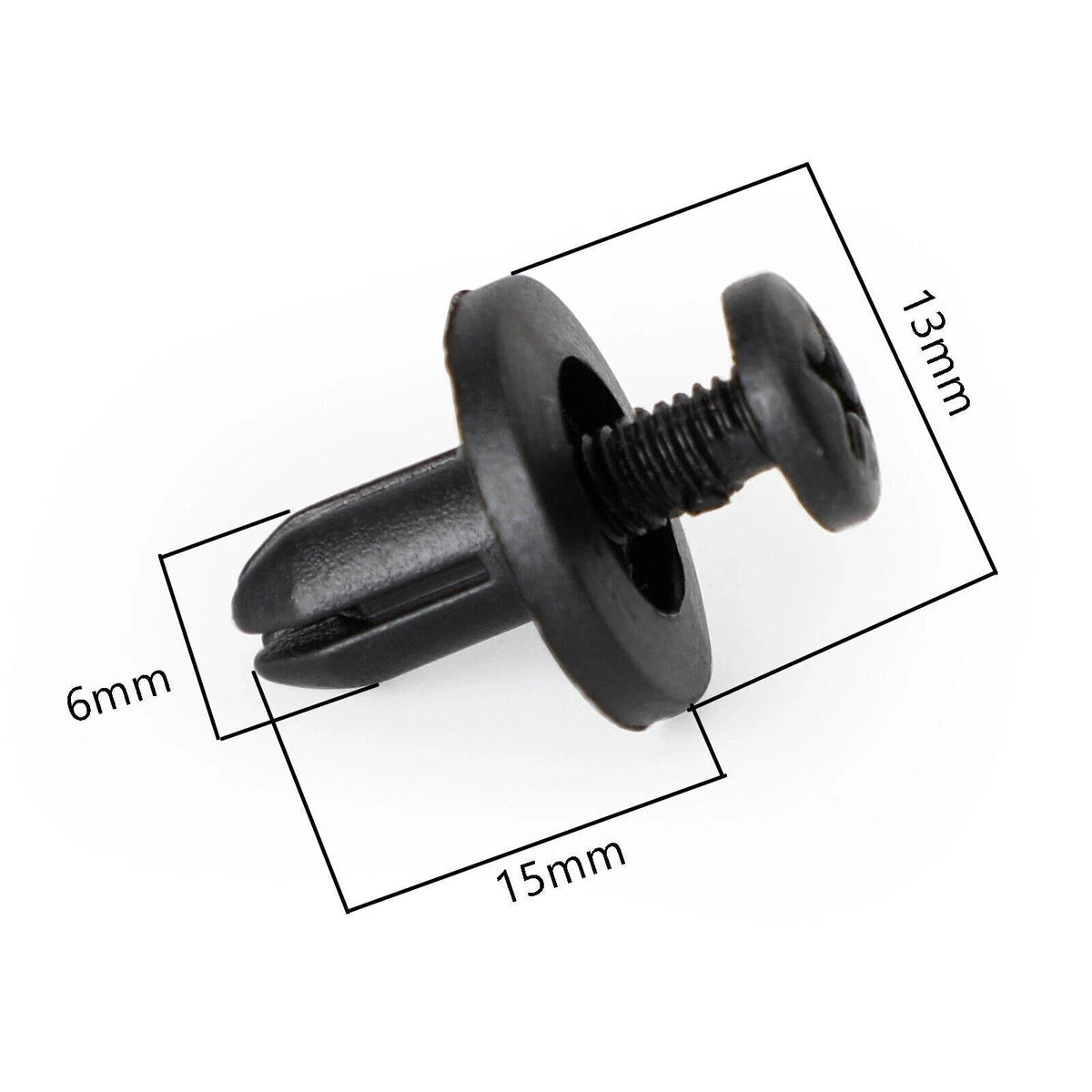 10 Pack Fairing Panel Trim Clips for Motorcycle U T9 (6mm)