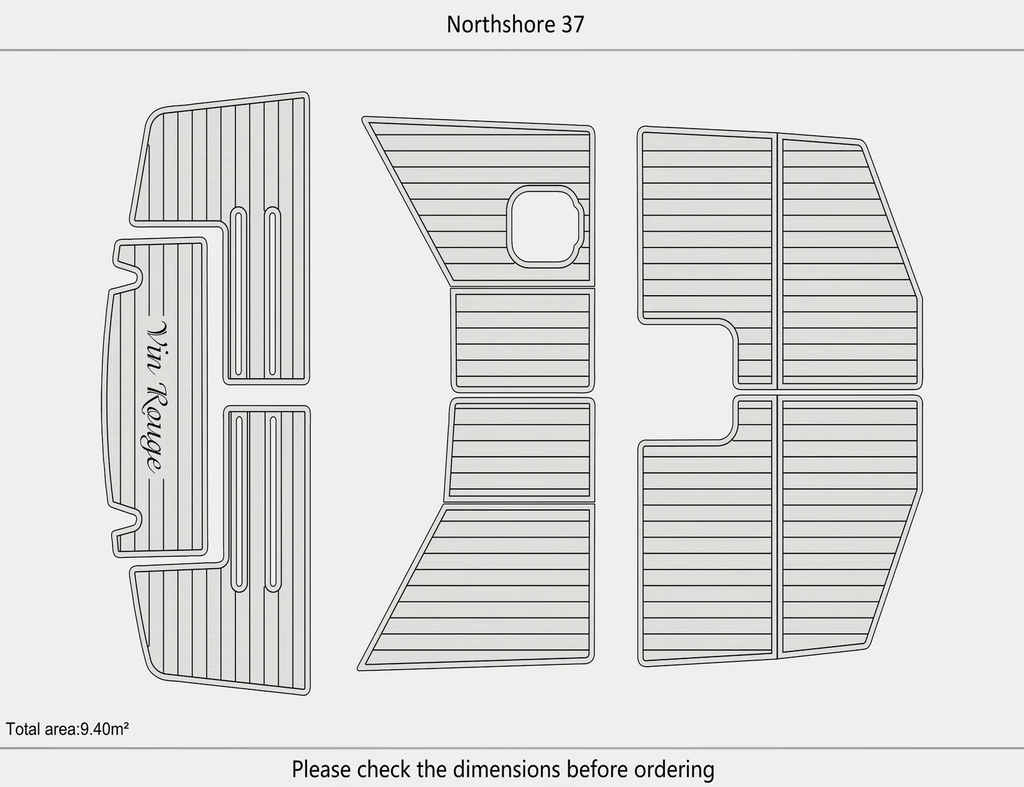 EVA Foam Faux Flooring Mat for Northshore 37 Swim Platform Cockpit