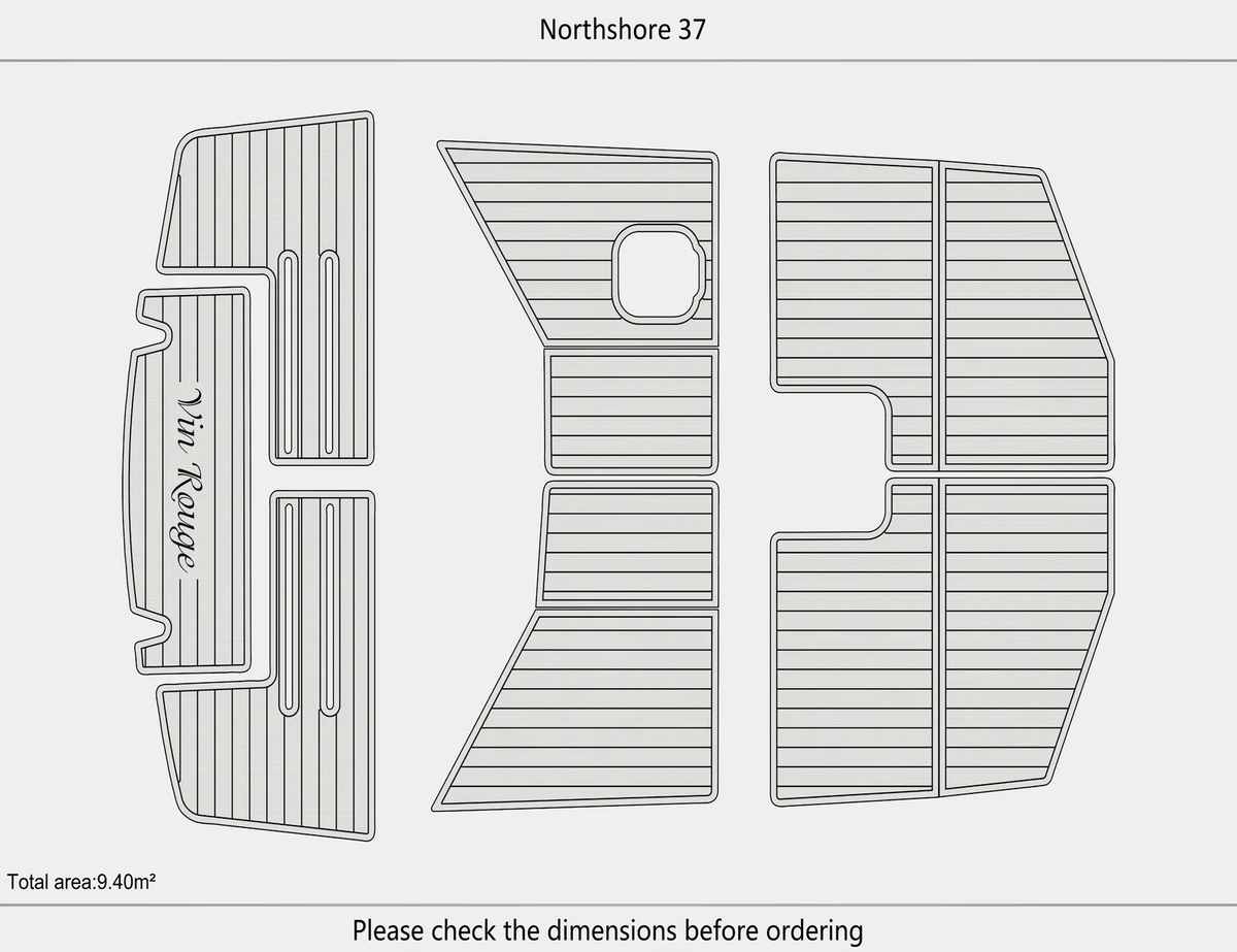 EVA Foam Faux Flooring Mat for Northshore 37 Swim Platform Cockpit