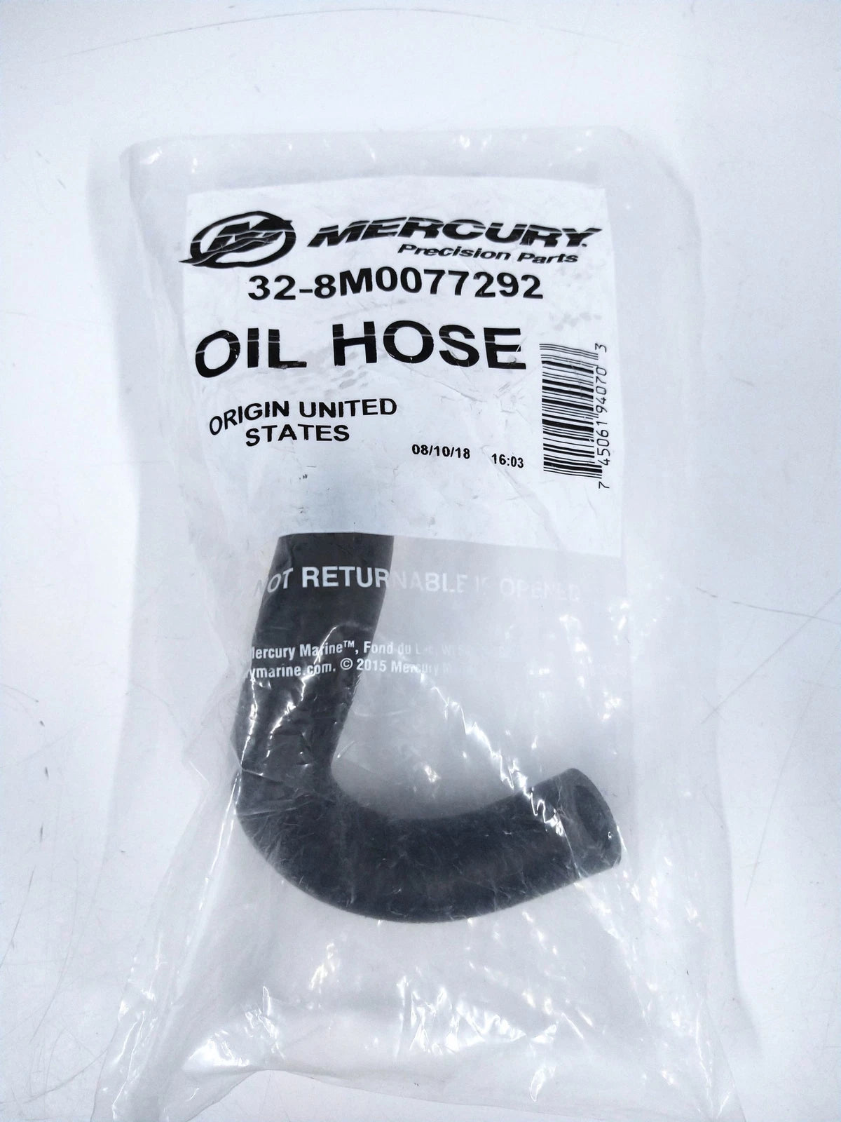 Mercury Marine 32-8M0077292, Oil Hose, OEM