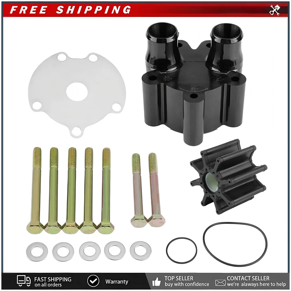 Water Pump Impeller Kit for Mercruiser Bravo 4.3L 5.0L 7.4L 8.2L 46-807151A14