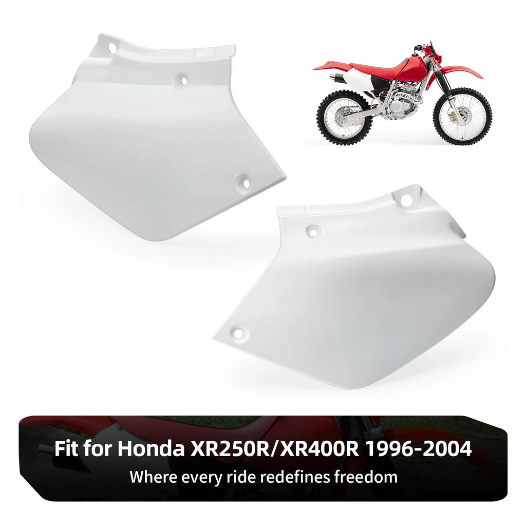 Set of 2 White Side Panels for Honda XR250R XR400R (1996–2004)