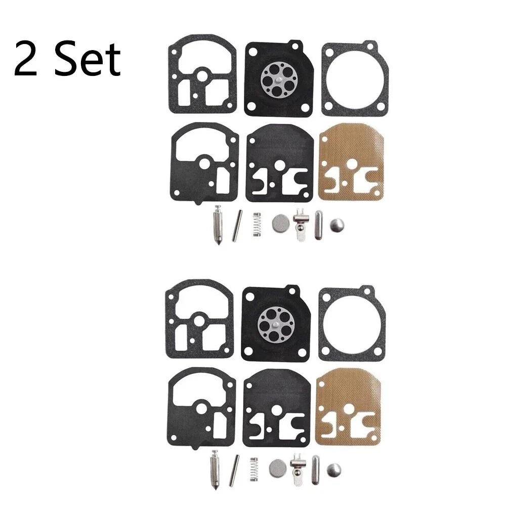 Set of 2 Carburetor Gasket Kits for Zama RB-10 C1S-M8 C1S-M9 C1S-M12 C1S-M13 DR86