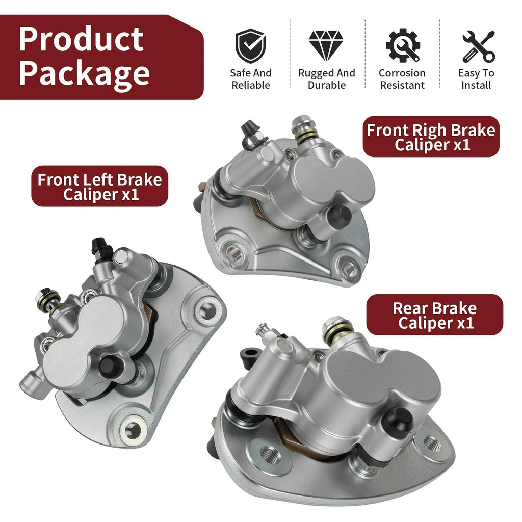 Front Rear Brake Calipers w/ Pads for Can-Am Commander 1000 1000R Max (2011–2018)