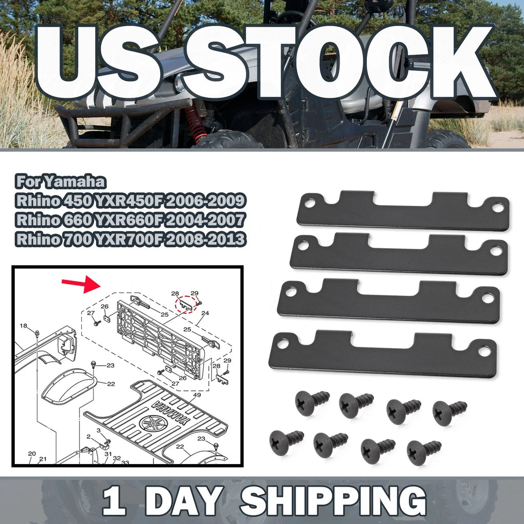 Tailgate Hinge Plates and Screws for Yamaha Rhino YXR 450 660 700 (2004–2018)