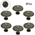 6X Antique Flower Shape Pull Handle Knob for Drawer Door Cabinet (N/A)