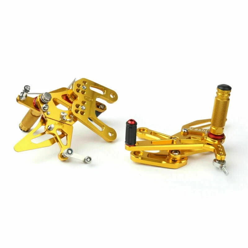 CNC Aluminum Rearsets Footpegs Gold for Kawasaki ZX-10R (2011–2015) ZXT00J