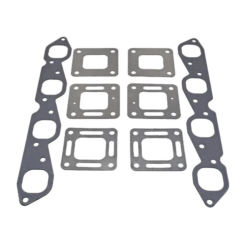 Exhaust Manifold Kit & Gasket 32-44348T, 27-860232 for Mercruiser V8 (4")