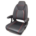 Manitou Boat High Back Helm Seat 3014-0008421 - Gray - Red with Bolster