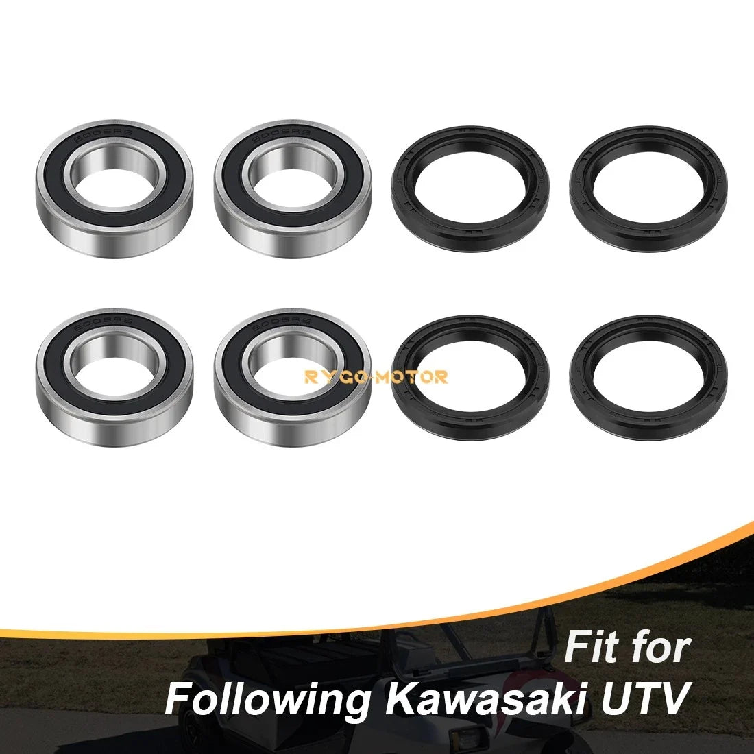 Set of 2 Front Wheel Bearings Seal for Kawasaki Mule 3000–4010