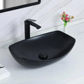 Matte Black Oval Vessel Sink with Pop Up Drain for Bathroom (22" x 15.7")
