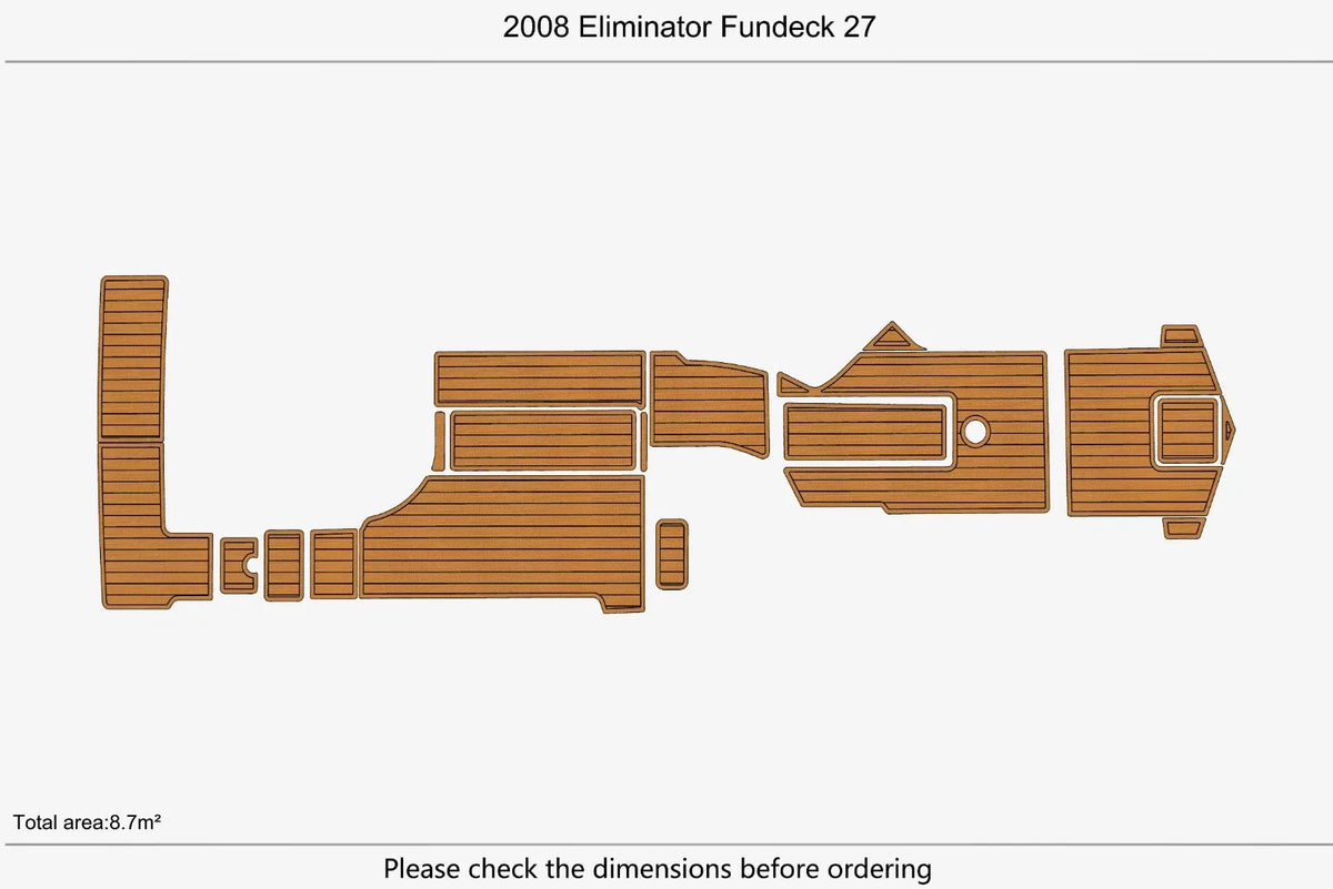 EVA Foam Teak Deck Flooring Mat for Eliminator Fundeck 27 (2008)