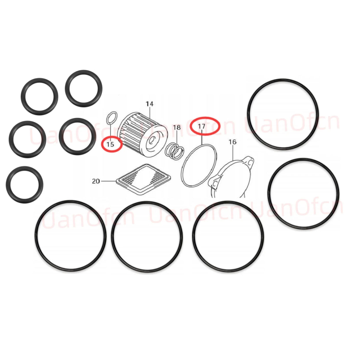 5pcs Oil Change O Ring Master Seal Kit for Suzuki (09280-54001)