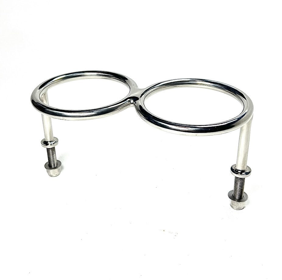 Dual Stainless Steel Cup Holder with Hardware, Boat, Marine, Custom Manufacturer