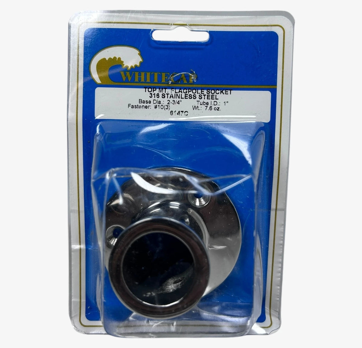 WhiteCap 6147C, Stainless Steel Top Mount Flagpole Socket 2 3/4'' X 1