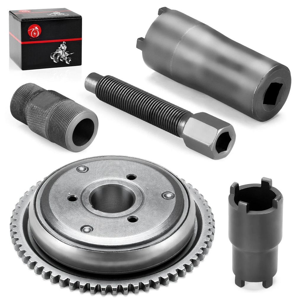 Magneto Flywheel Puller Tool & Starter Clutch for GY6 Scooter (125cc, 150cc, 152QMI)