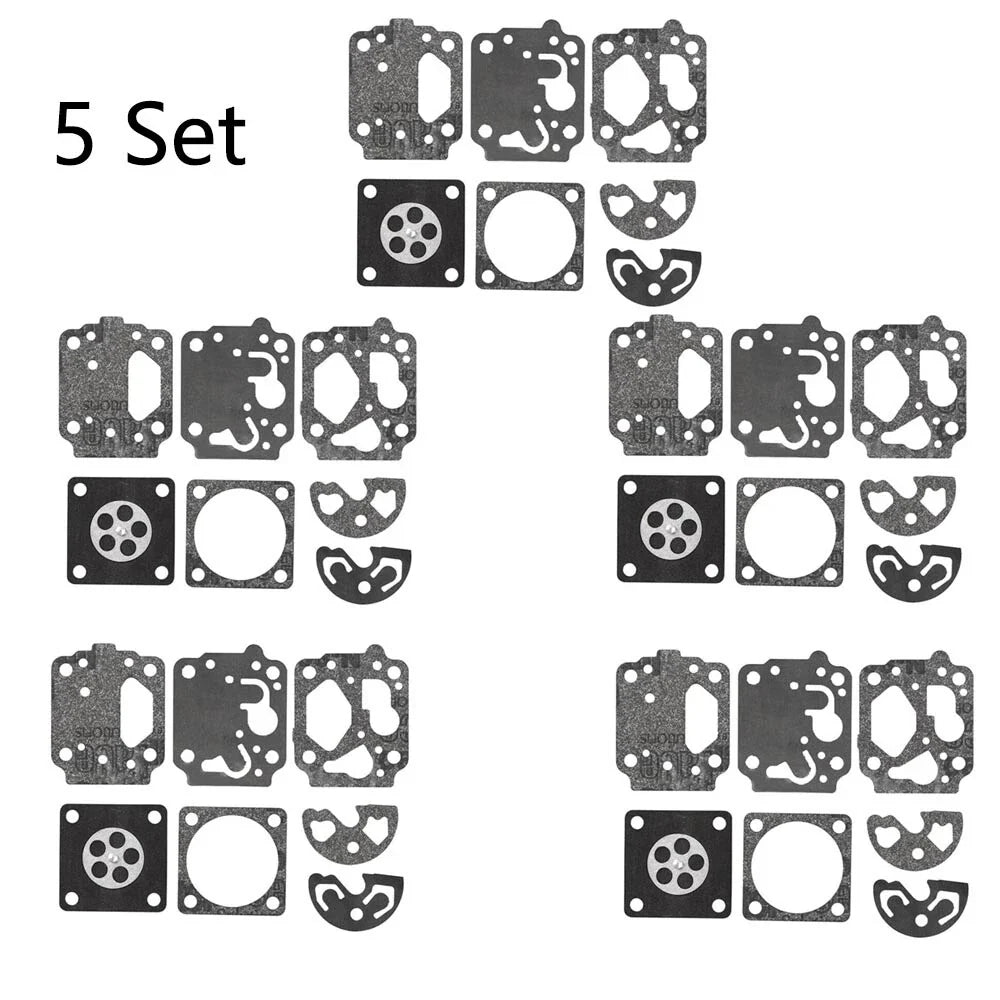 Set of 5 Carburetor Rebuild Kits for Kawasaki TH43 TH48 Shindaiwa B530 C250 C260