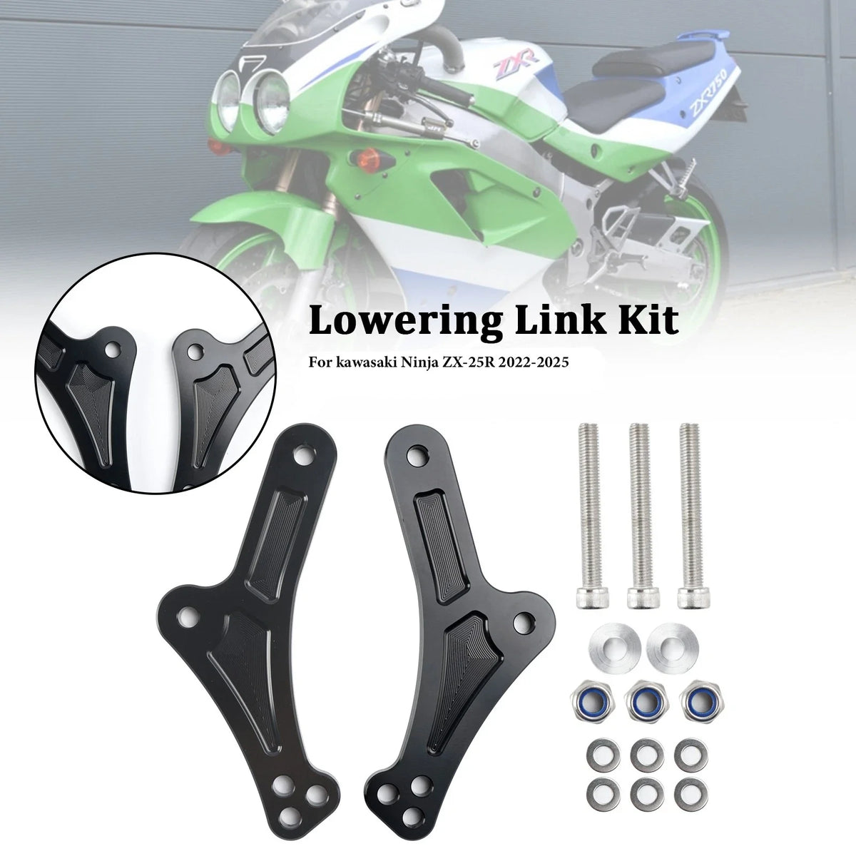 Adjustable Lower Suspension Links for Kawasaki ZX-25R ZX-4R (2023–2024) Black T9