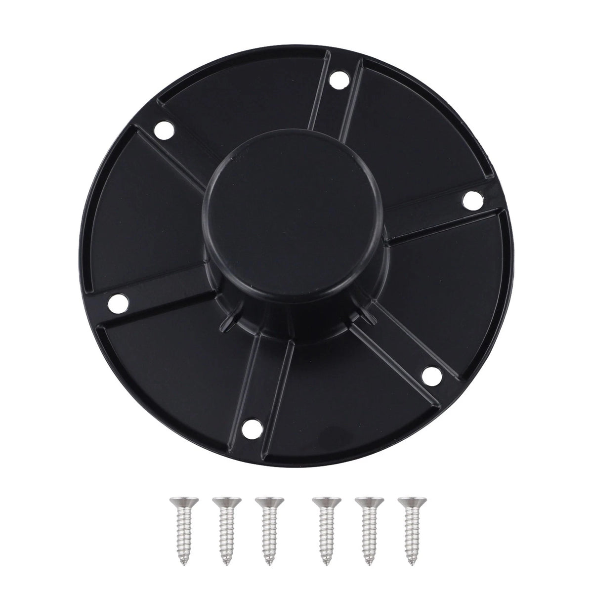 Round Flush Mount Black Table Leg Base for RV and Boat Trailer Floor Mount