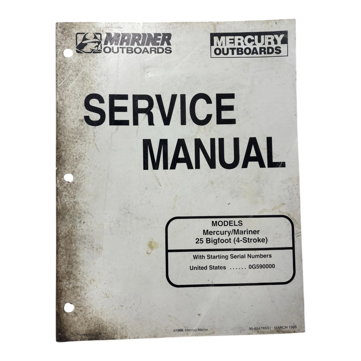 Mercury/Marine R Outboards 90-854785R1, 25 Bigfoot 4-Stroke Service Manual (1998)