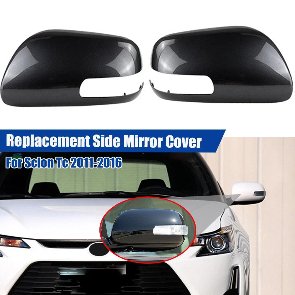 2X Gloss Black Replacement Side Mirror Cover Cap Trim for Scion TC (2011–2016)