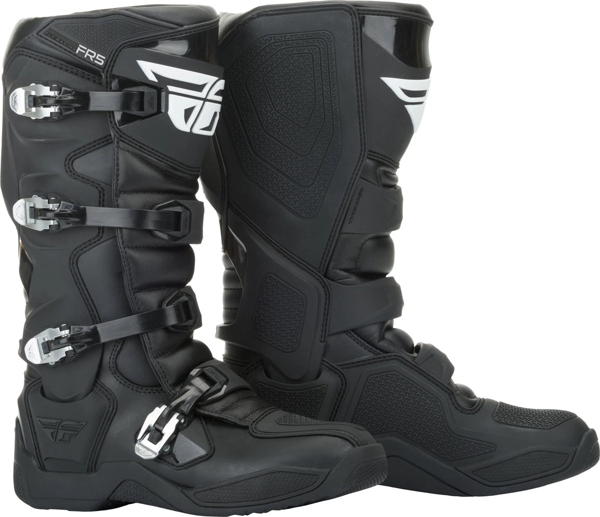 Fly Racing FR5 Offroad Boots Black US 07 for Motocross & ATV Riding